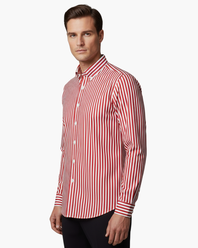 Men’s Vertical Stripe Slim Fit Shirt
