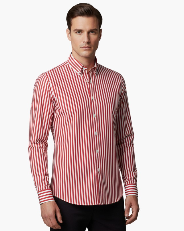 Men’s Vertical Stripe Slim Fit Shirt
