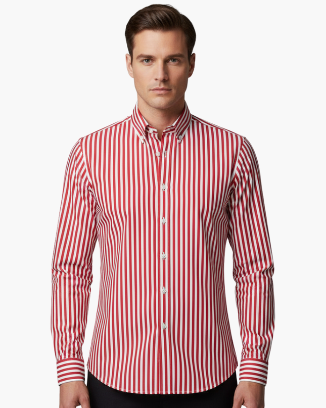 Men’s Vertical Stripe Slim Fit Shirt