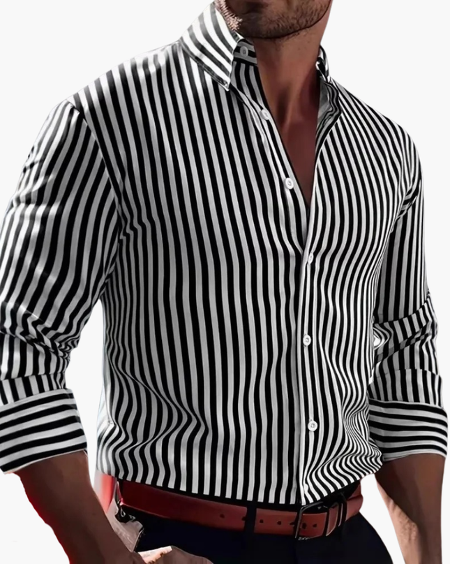 Men’s Vertical Stripe Slim Fit Shirt