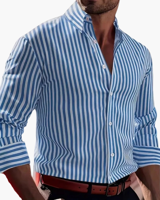 Men’s Vertical Stripe Slim Fit Shirt
