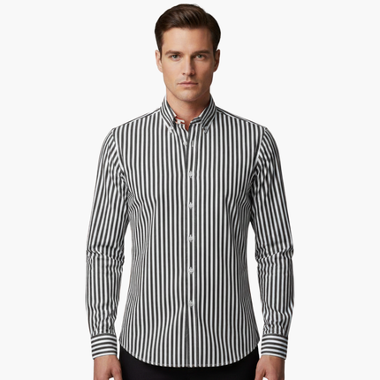 Men’s Vertical Stripe Slim Fit Shirt