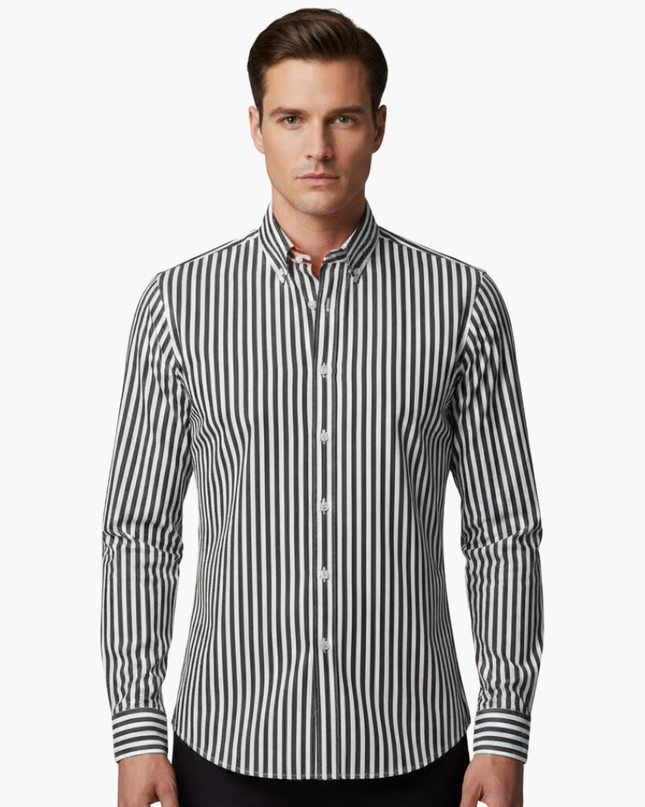 Men’s Vertical Stripe Slim Fit Shirt