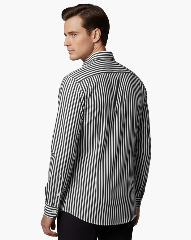 Men’s Vertical Stripe Slim Fit Shirt