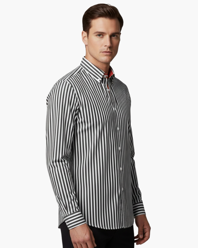 Men’s Vertical Stripe Slim Fit Shirt