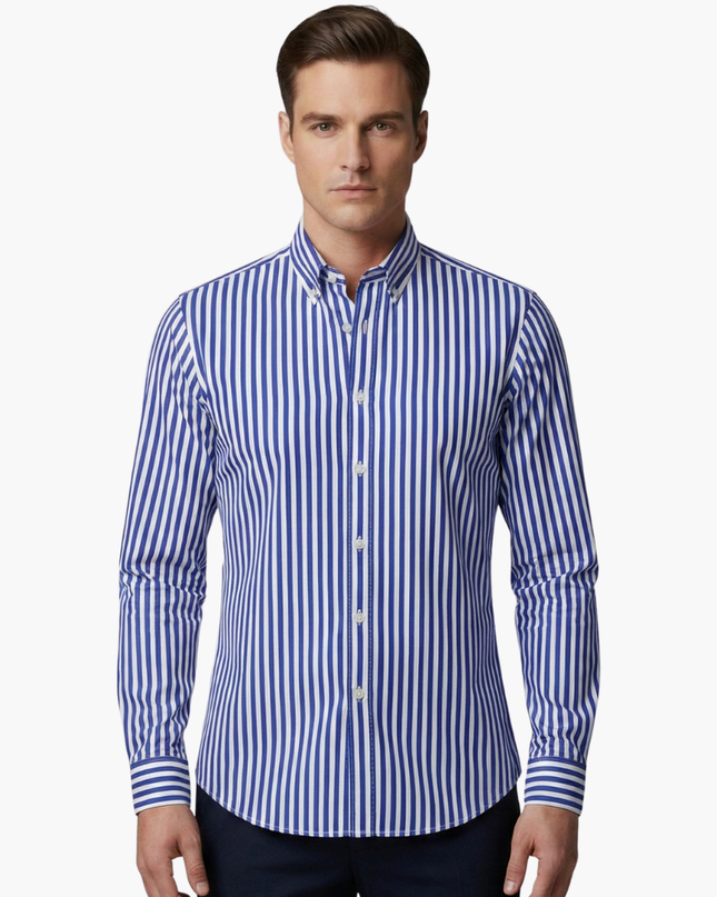 Men’s Vertical Stripe Slim Fit Shirt