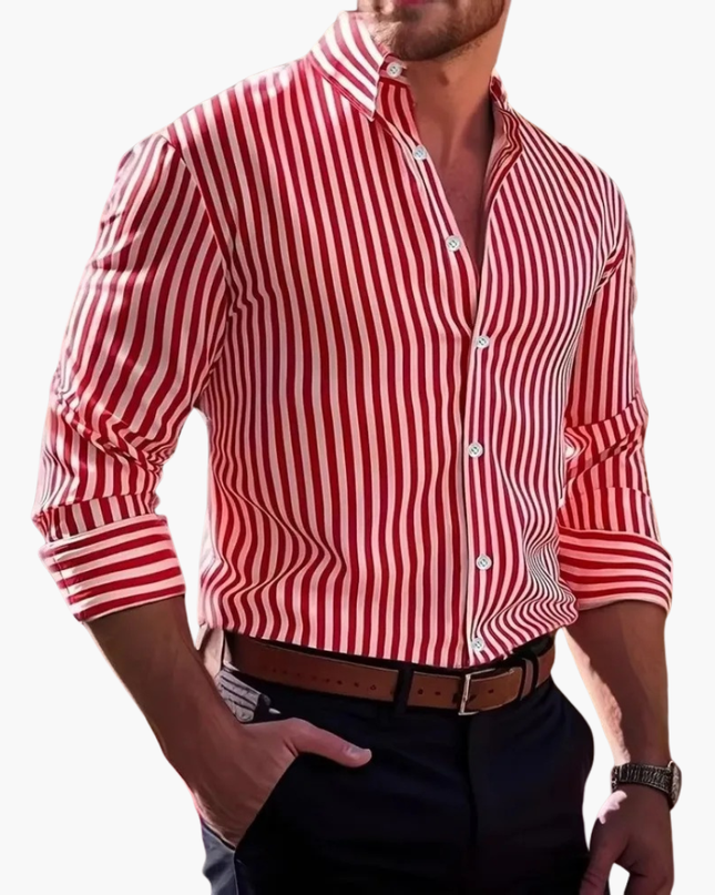 Men’s Vertical Stripe Slim Fit Shirt