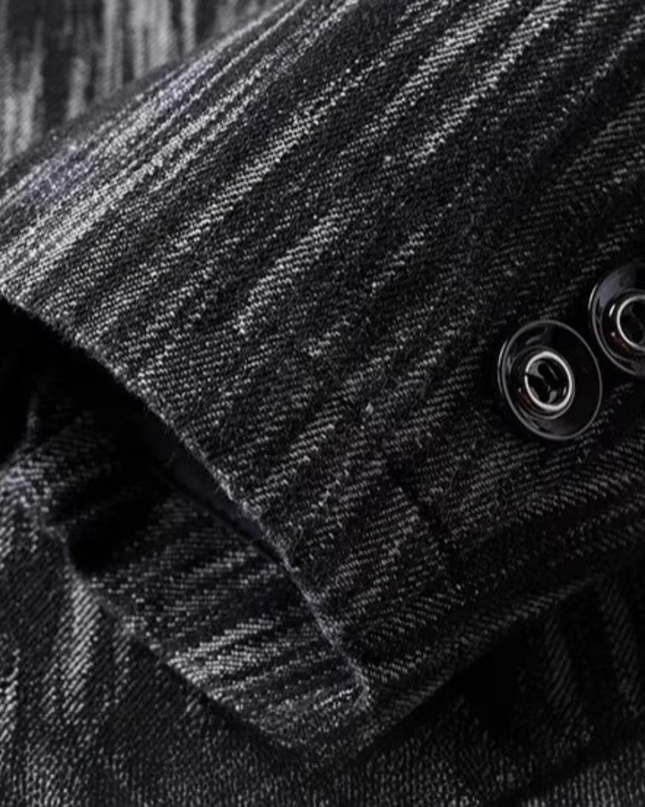 Men’s Vertical Texture Two-Button Blazer