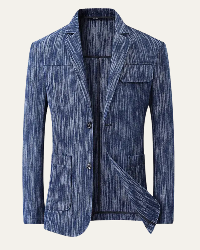 Men’s Vertical Texture Two-Button Blazer