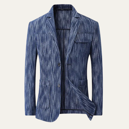 Men’s Vertical Texture Two-Button Blazer