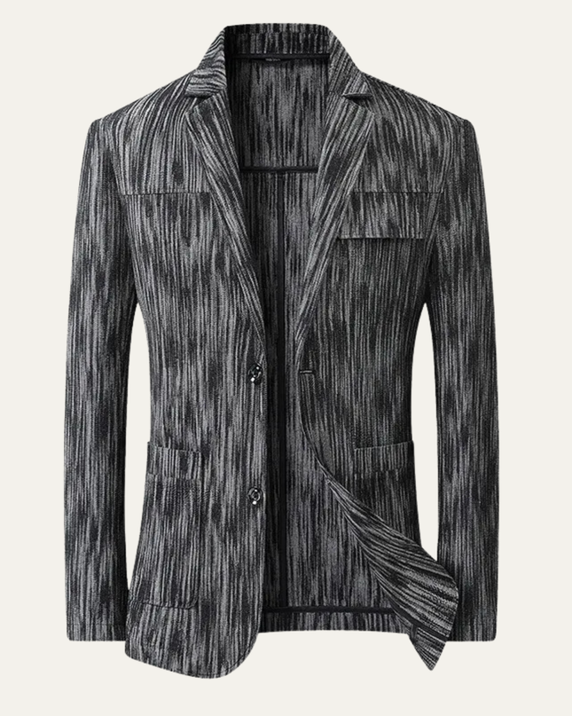 Men’s Vertical Texture Two-Button Blazer