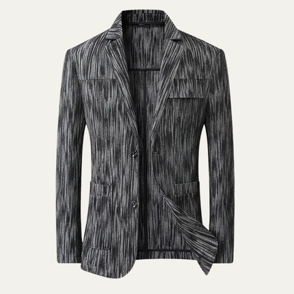 Men’s Vertical Texture Two-Button Blazer