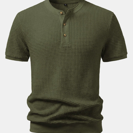 Men’s Waffle Knit Henley T-Shirt