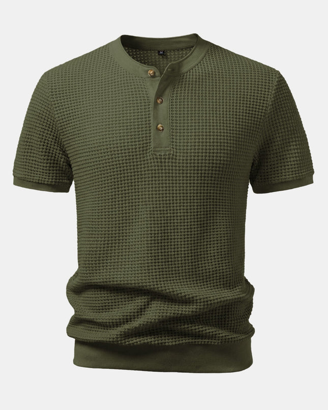 Men’s Waffle Knit Henley T-Shirt