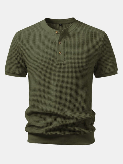Men’s Waffle Knit Henley T-Shirt