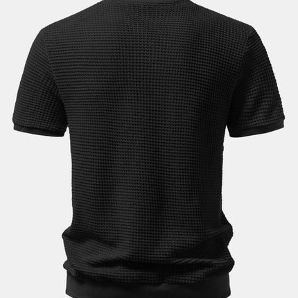 Men’s Waffle Knit Henley T-Shirt