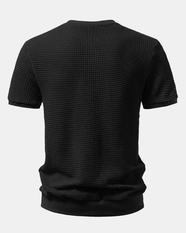 Men’s Waffle Knit Henley T-Shirt