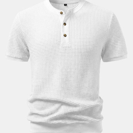 Men’s Waffle Knit Henley T-Shirt