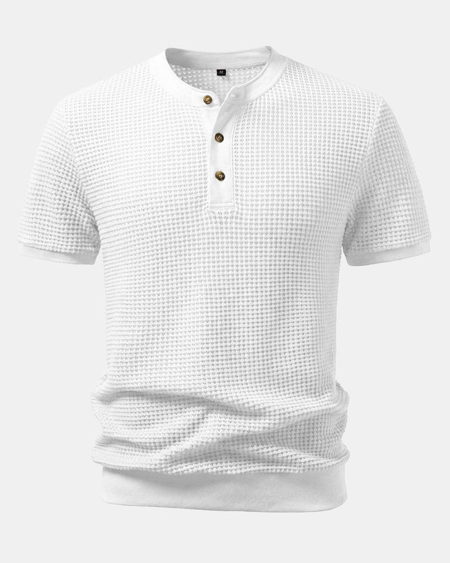 Men’s Waffle Knit Henley T-Shirt