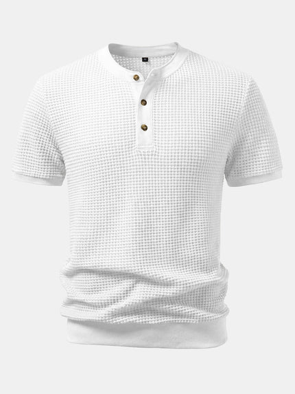 Men’s Waffle Knit Henley T-Shirt