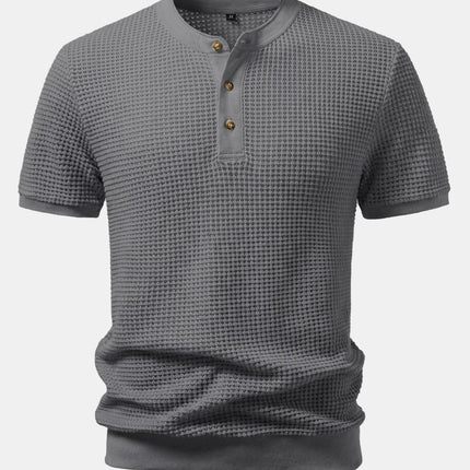 Men’s Waffle Knit Henley T-Shirt