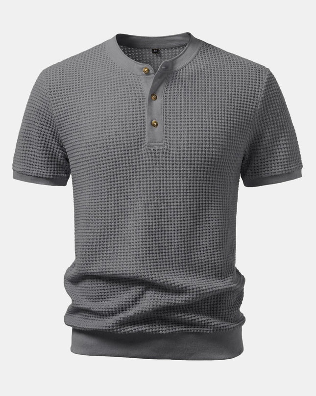 Men’s Waffle Knit Henley T-Shirt