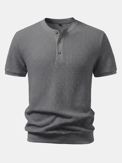 Men’s Waffle Knit Henley T-Shirt