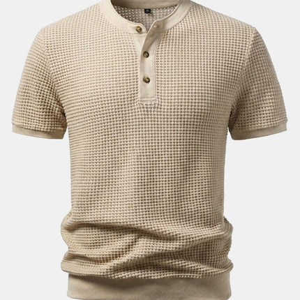 Men’s Waffle Knit Henley T-Shirt