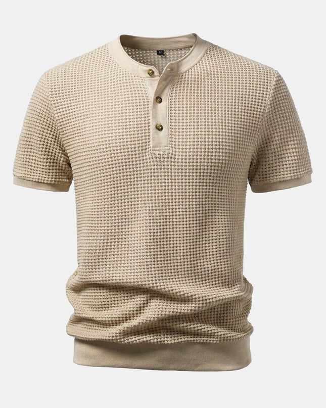 Men’s Waffle Knit Henley T-Shirt