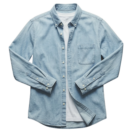Men’s Washed Denim Button Shirt
