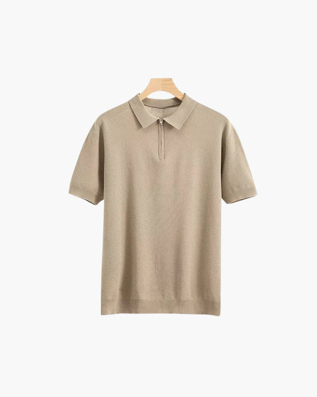 Men’s Zip Neck Knit Polo
