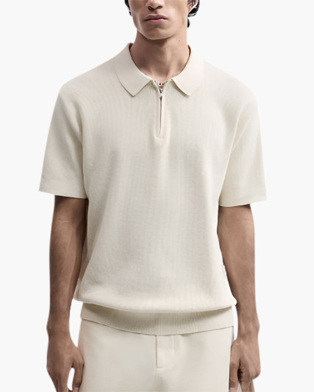Men’s Zip Neck Knit Polo