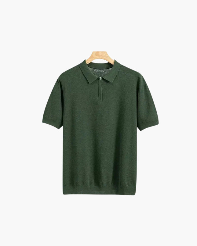 Men’s Zip Neck Knit Polo