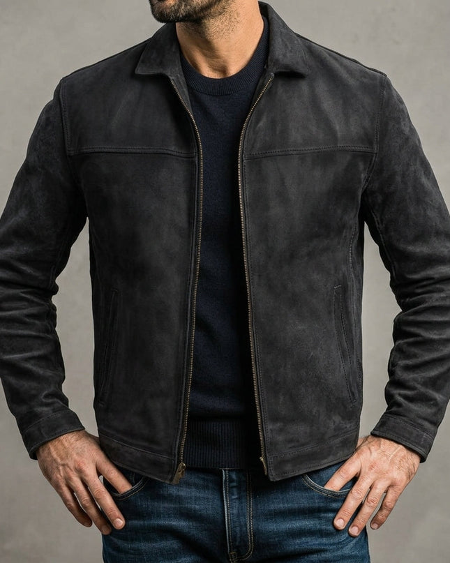 Men’s Zip-Up Leather Jacket