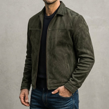 Men’s Zip-Up Leather Jacket