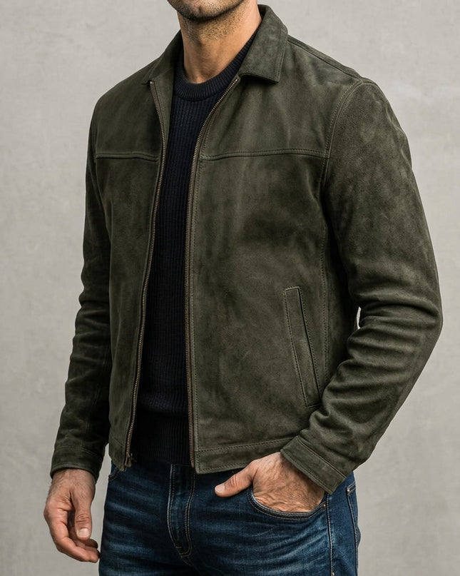 Men’s Zip-Up Leather Jacket