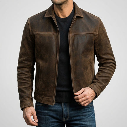 Men’s Zip-Up Leather Jacket