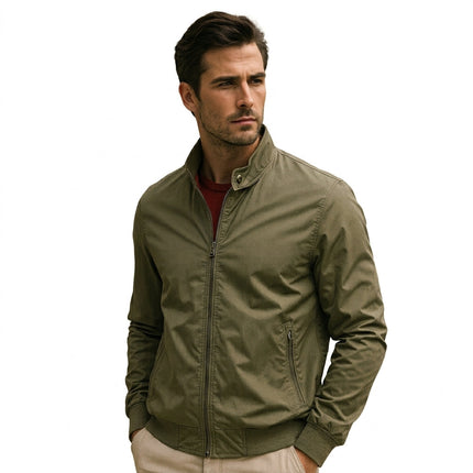 Men’s Zip-Up Stand Collar Jacket