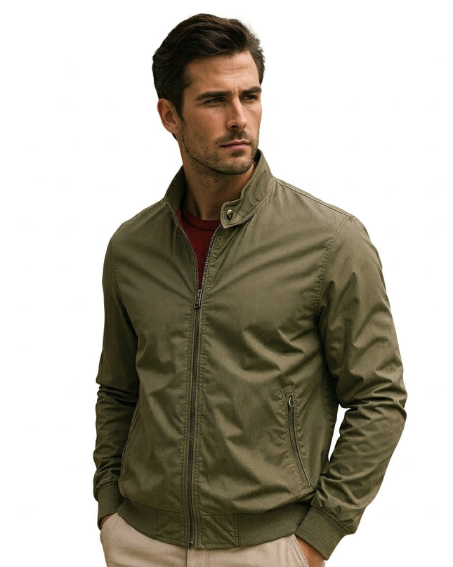 Men’s Zip-Up Stand Collar Jacket