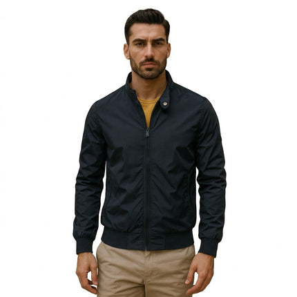 Men’s Zip-Up Stand Collar Jacket