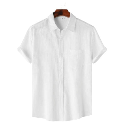 Men Textured Short Sleeve Button Shirt