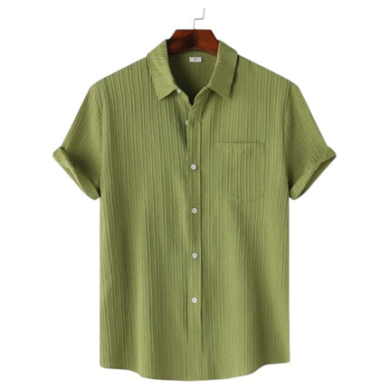 Men Textured Short Sleeve Button Shirt