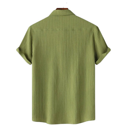 Men Textured Short Sleeve Button Shirt