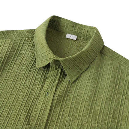Men Textured Short Sleeve Button Shirt