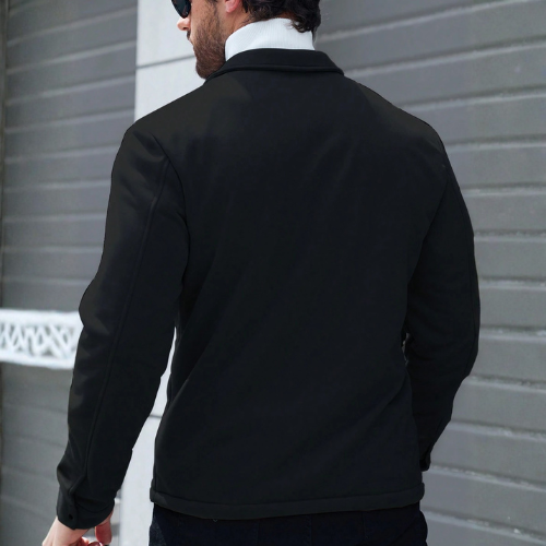 Men’s Long Sleeve Jacket with Button Closure and Chest Pockets