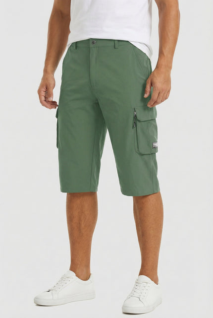Men's Cargo Shorts Stretch Fabric Relaxed Fit Multiple Pockets Lightweight