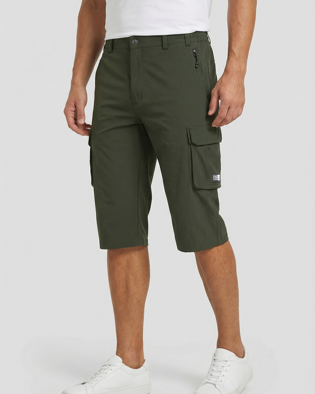 Men's Cargo Shorts Stretch Fabric Relaxed Fit Multiple Pockets Lightweight