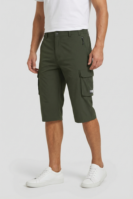 Men's Cargo Shorts Stretch Fabric Relaxed Fit Multiple Pockets Lightweight