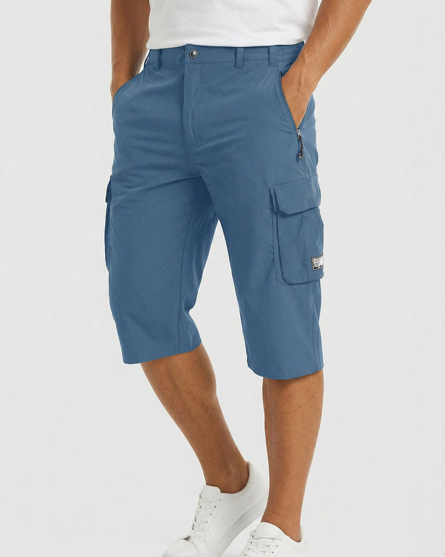 Men's Cargo Shorts Stretch Fabric Relaxed Fit Multiple Pockets Lightweight