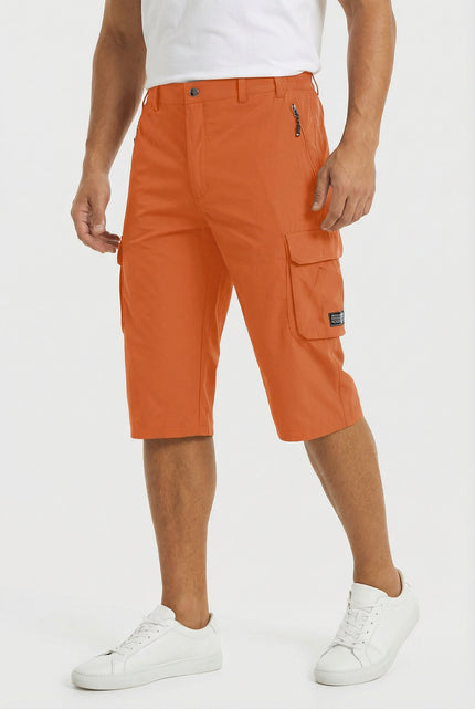 Men's Cargo Shorts Stretch Fabric Relaxed Fit Multiple Pockets Lightweight